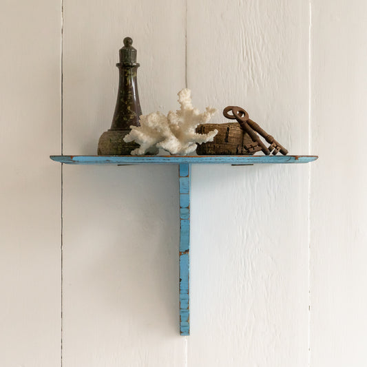 Small Decorative Original Painted Blue Shelf