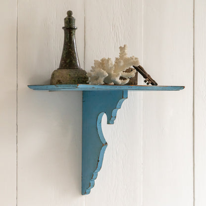 Small Decorative Original Painted Blue Shelf