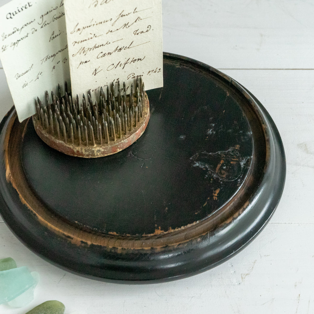 Small Ebonised Wooden Dome Base #2