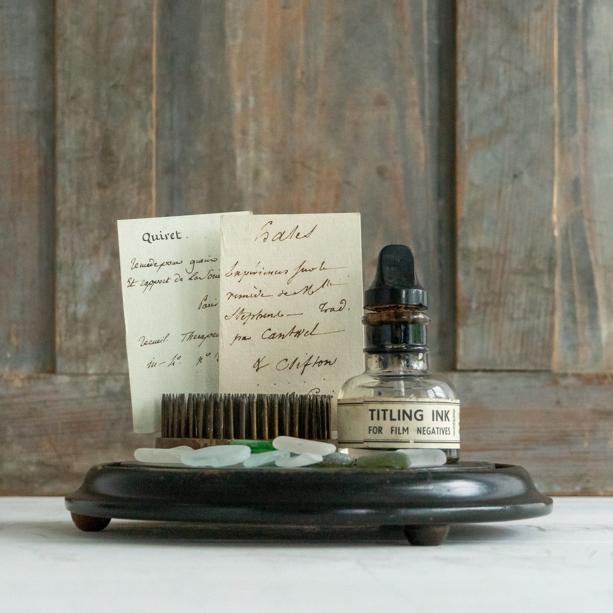 Small Ebonised Wooden Dome Base #2