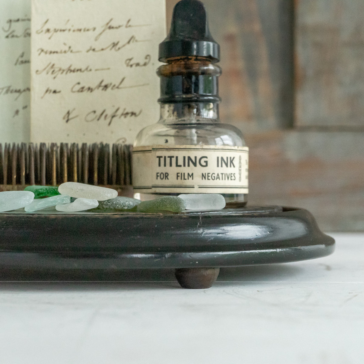 Small Ebonised Wooden Dome Base #2