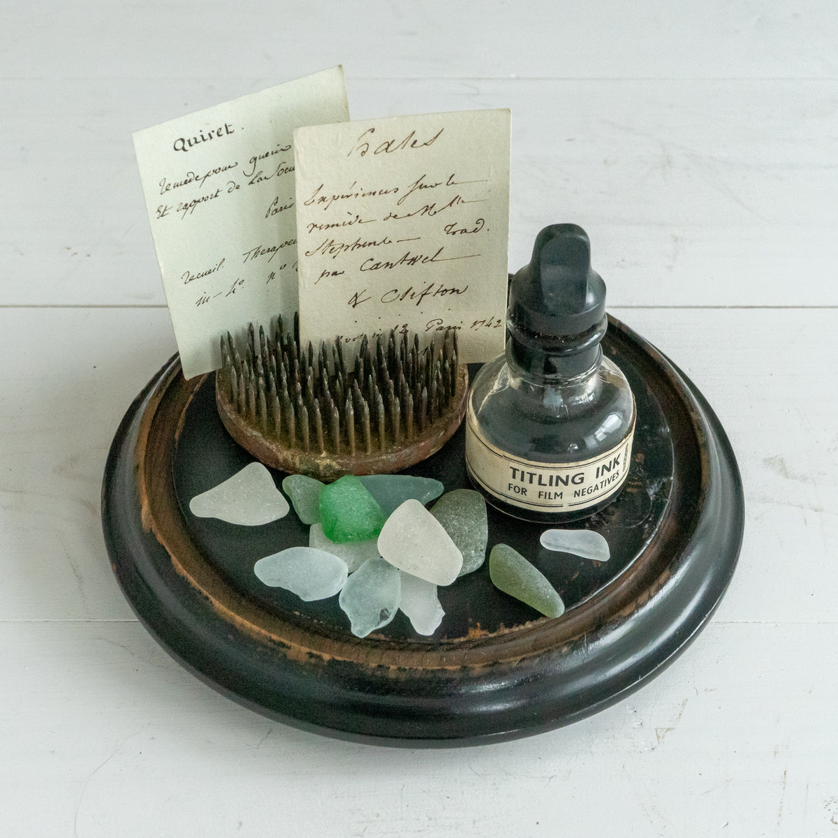 Small Ebonised Wooden Dome Base #2