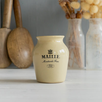 Small Stoneware Maille Mustard Pot