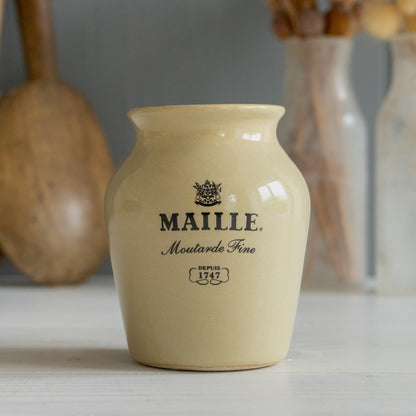Small Stoneware Maille Mustard Pot