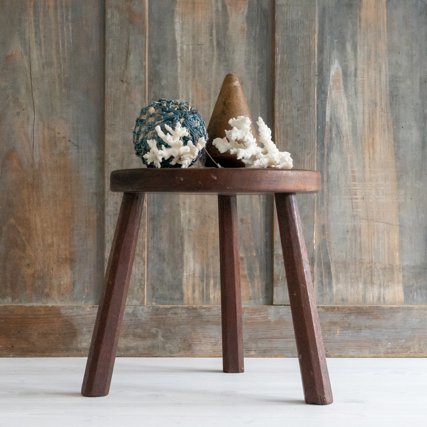 Small Vintage Mahogany Milking Stool