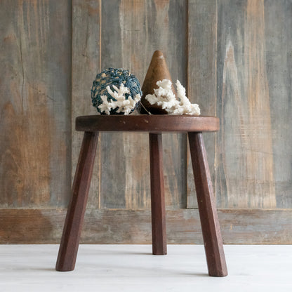 Small Vintage Mahogany Milking Stool
