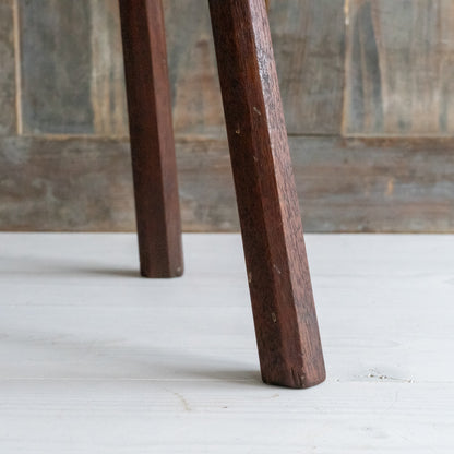 Small Vintage Mahogany Milking Stool