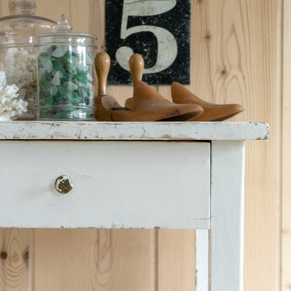 Small White Painted Rustic Side Table