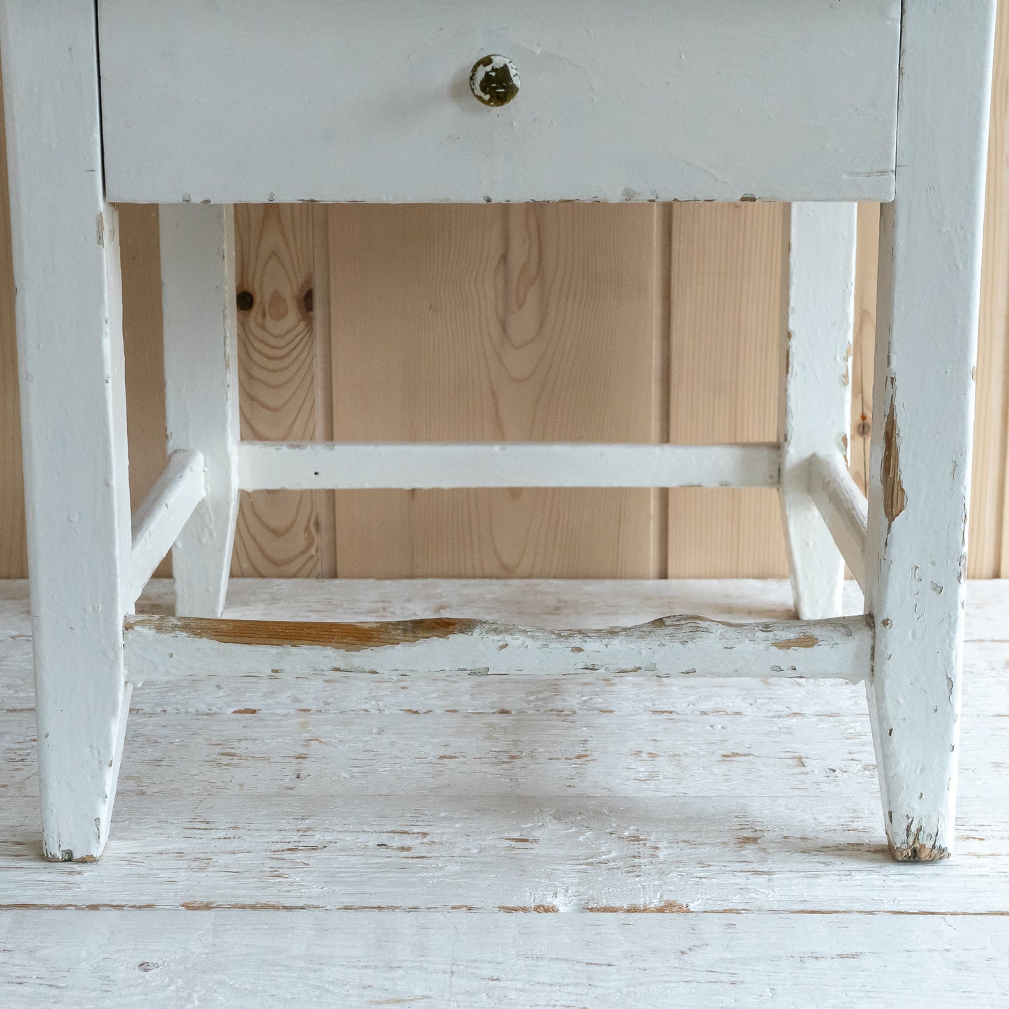 Small White Painted Rustic Side Table