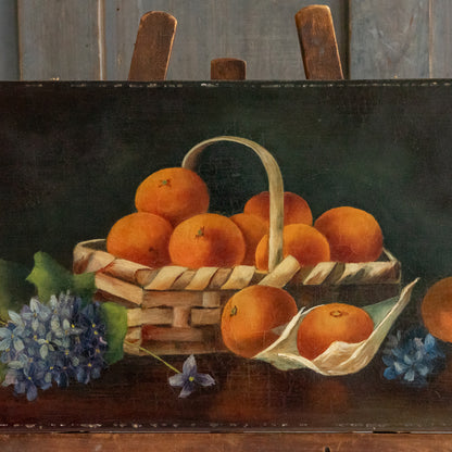Still Life Oil Painting of Fruit and Flowers