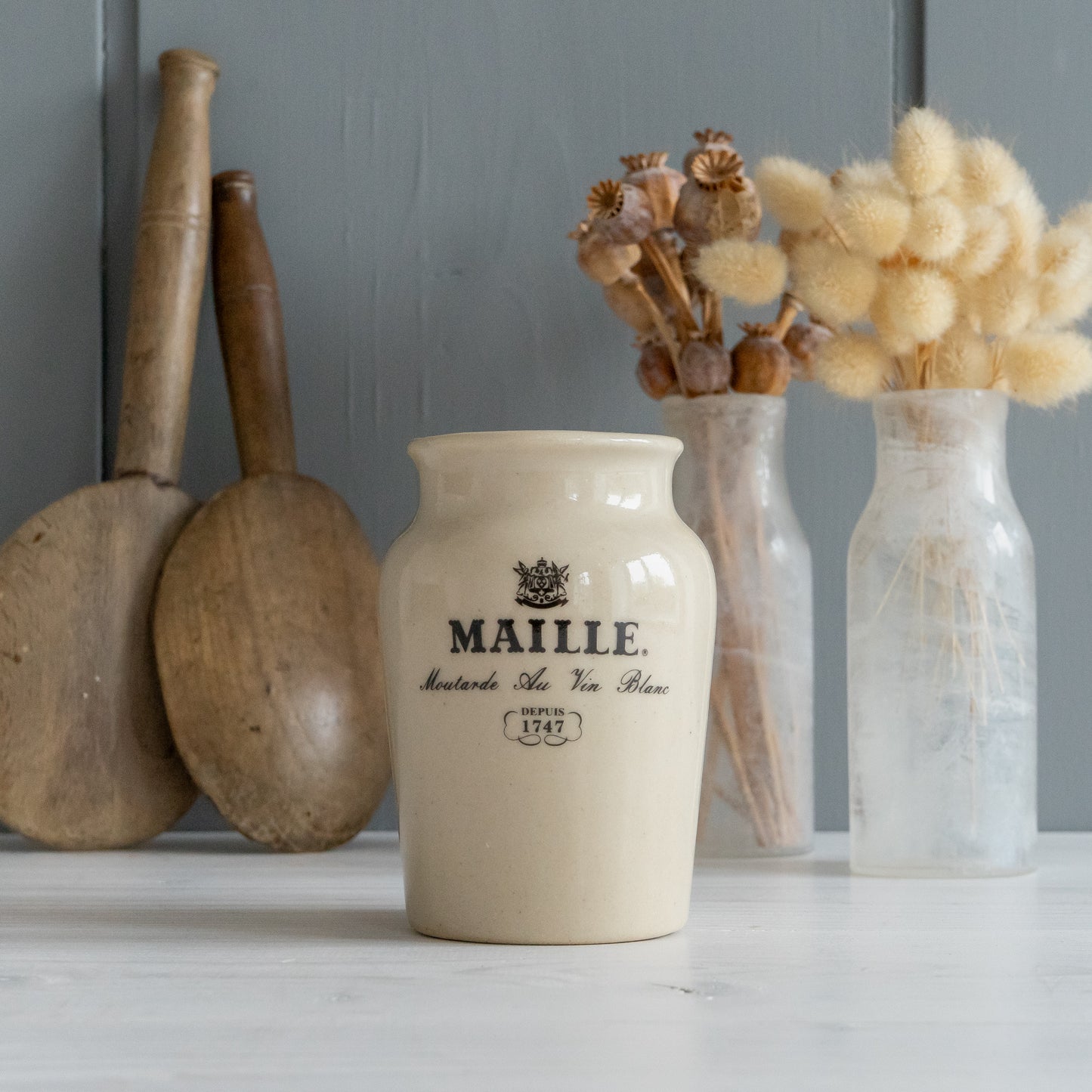 Stoneware Maille Mustard Pot