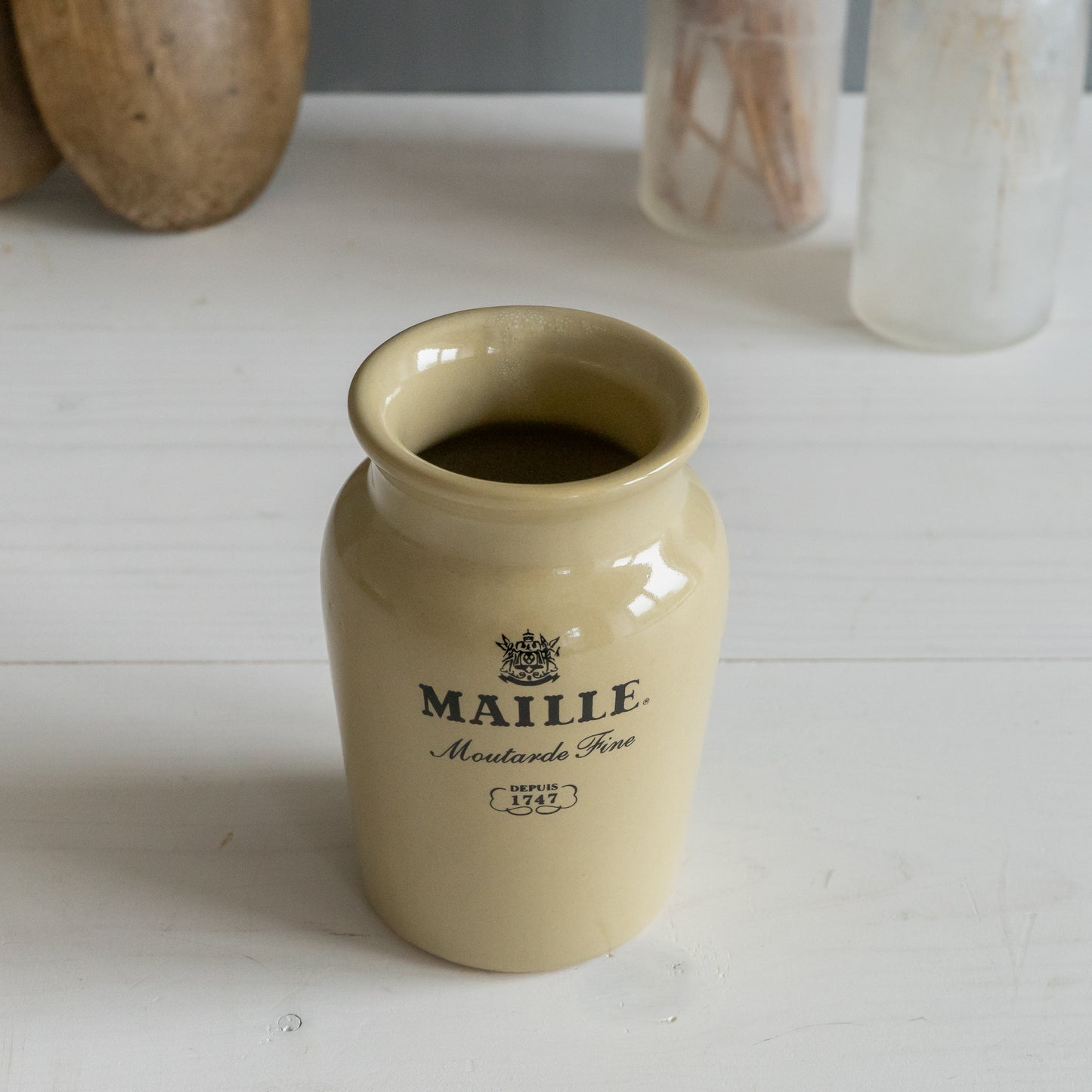 Stoneware Maille Mustard Pot #2