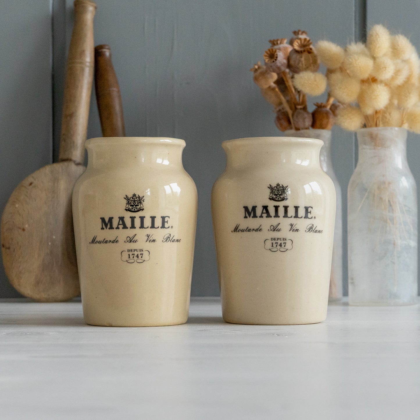 Stoneware Maille Mustard Pot #2