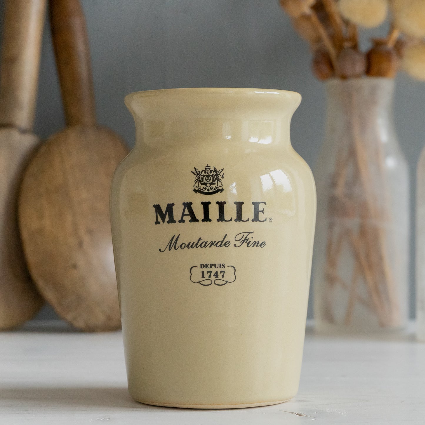 Stoneware Maille Mustard Pot #2