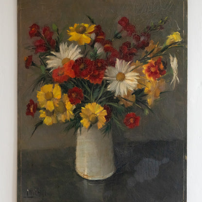 Stunning Floral Oil on Board Painting