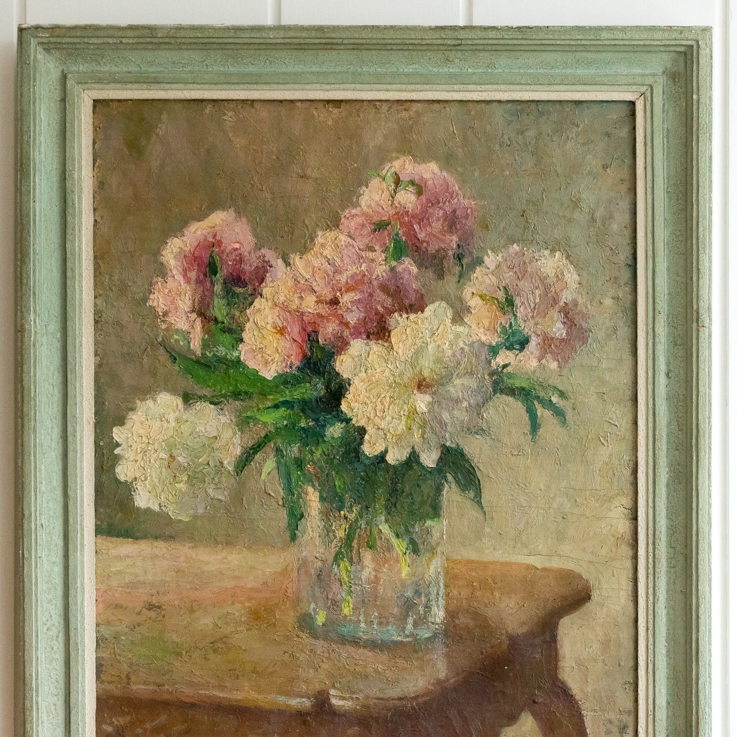 Stunning Large French Floral Oil Painting in Original Frame