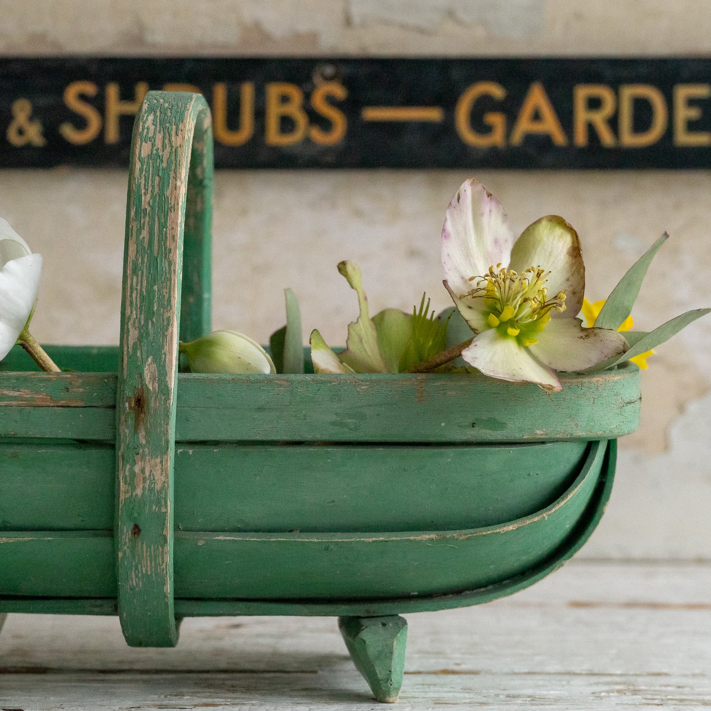 Sweet Little Green Painted Trug