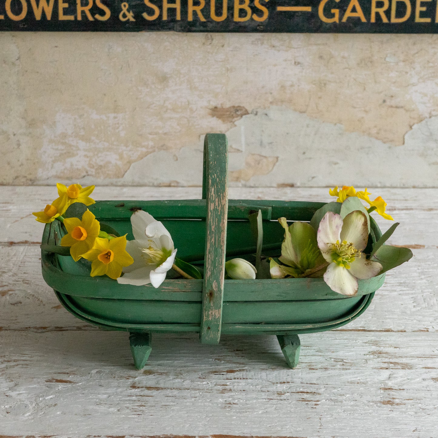 Sweet Little Green Painted Trug