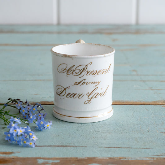 Sweet Little Ironstone Mug with Gold Lettering