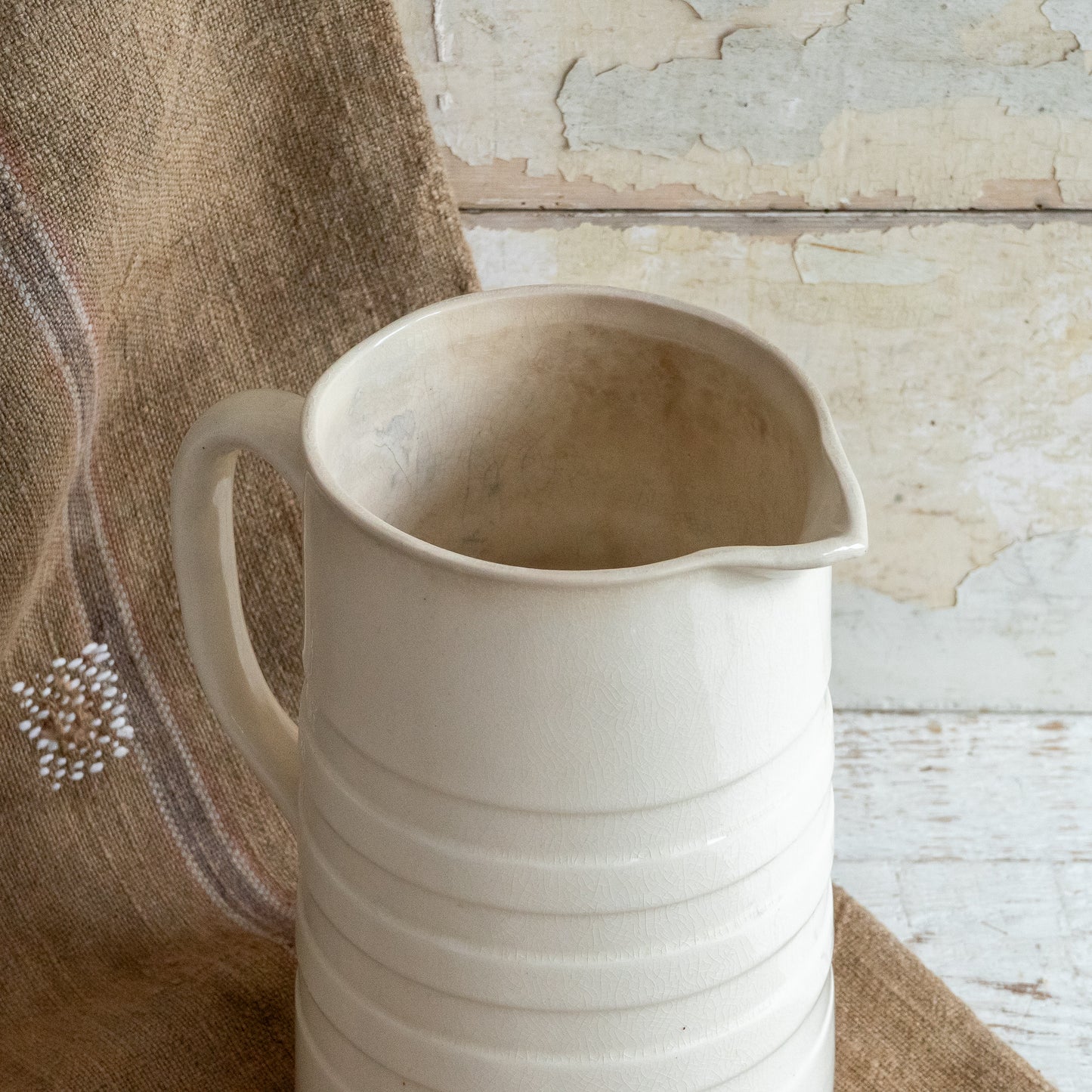 Tall Ironstone Banded Jug