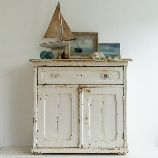 Timeworn Painted Rustic Cupboard