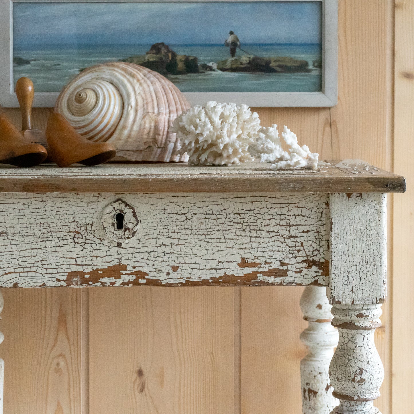 Timeworn White Painted Table