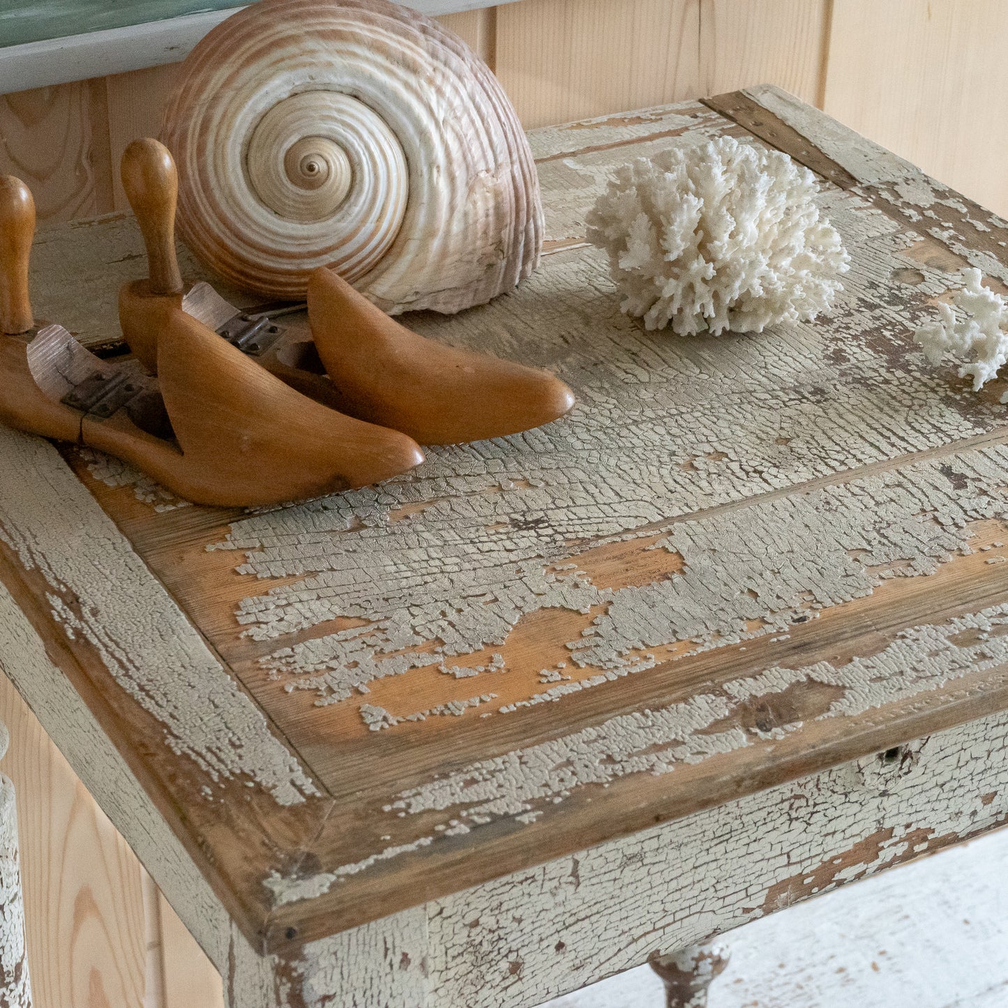 Timeworn White Painted Table