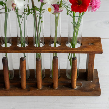 Vintage 6 Glass Test Tube Rack