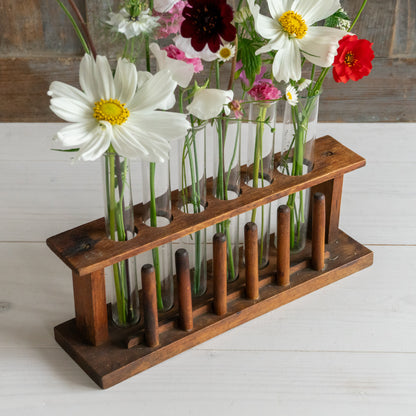 Vintage 6 Glass Test Tube Rack