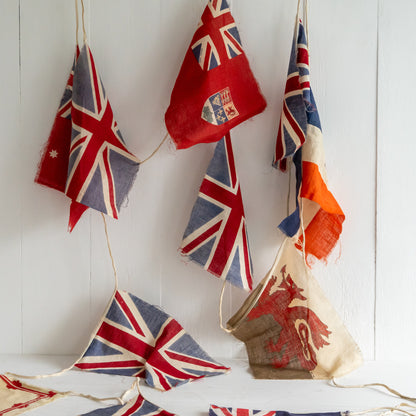 Vintage British Empire 1937 Cotton Flag Bunting