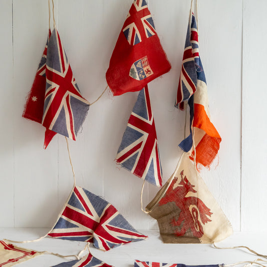 Vintage British Empire 1937 Cotton Flag Bunting