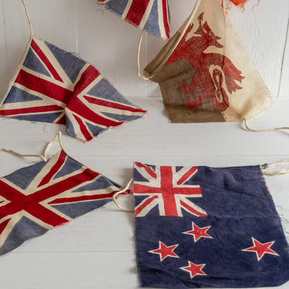 Vintage British Empire 1937 Cotton Flag Bunting