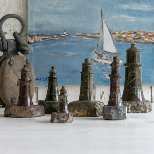 Vintage Cornish Serpentine Stone Lighthouse