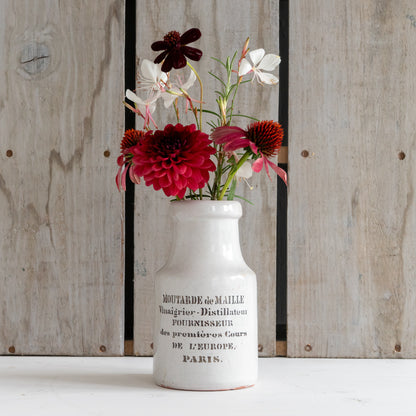 Vintage French Ironstone Mustard Pot