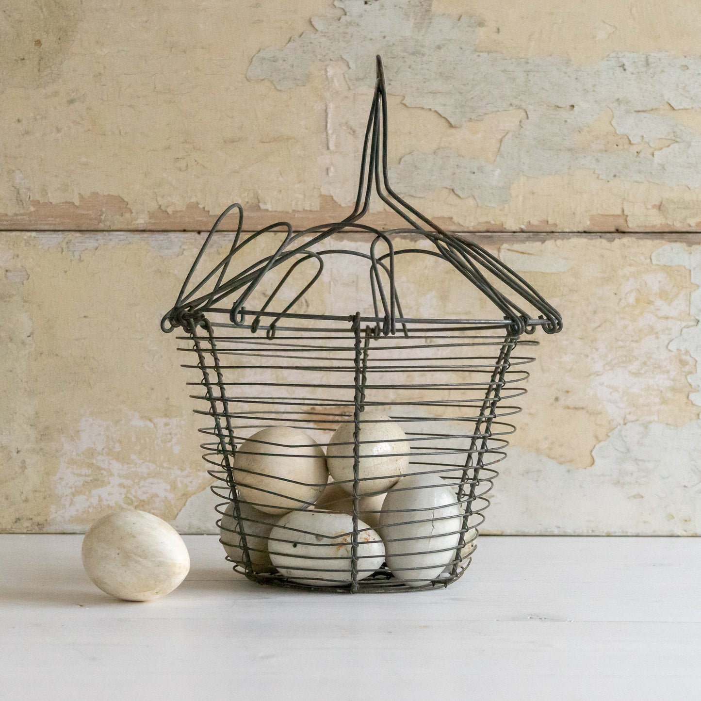 Vintage French Wire Work Egg Basket