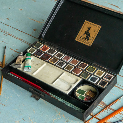 Vintage Reeves Paint Tin and Contents