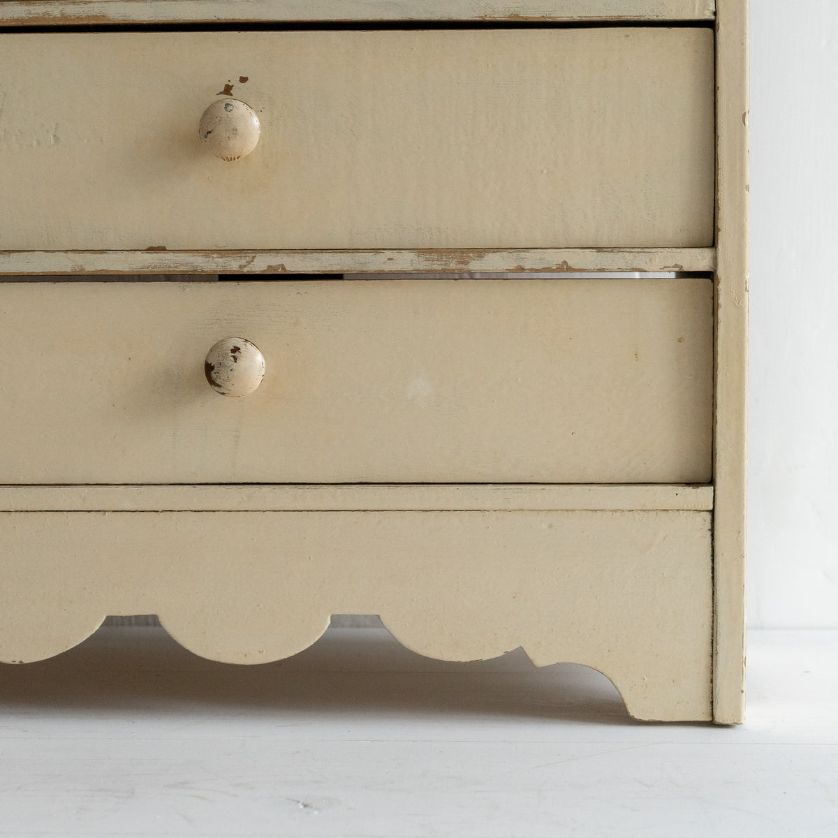 Vintage Bank of Pretty Cream Drawers