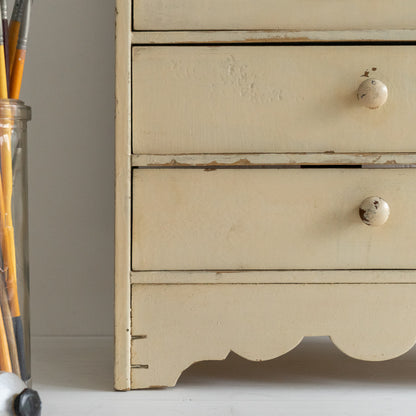Vintage Bank of Pretty Cream Drawers