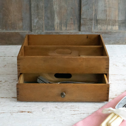 Vintage Cutlery Tray with Drawer