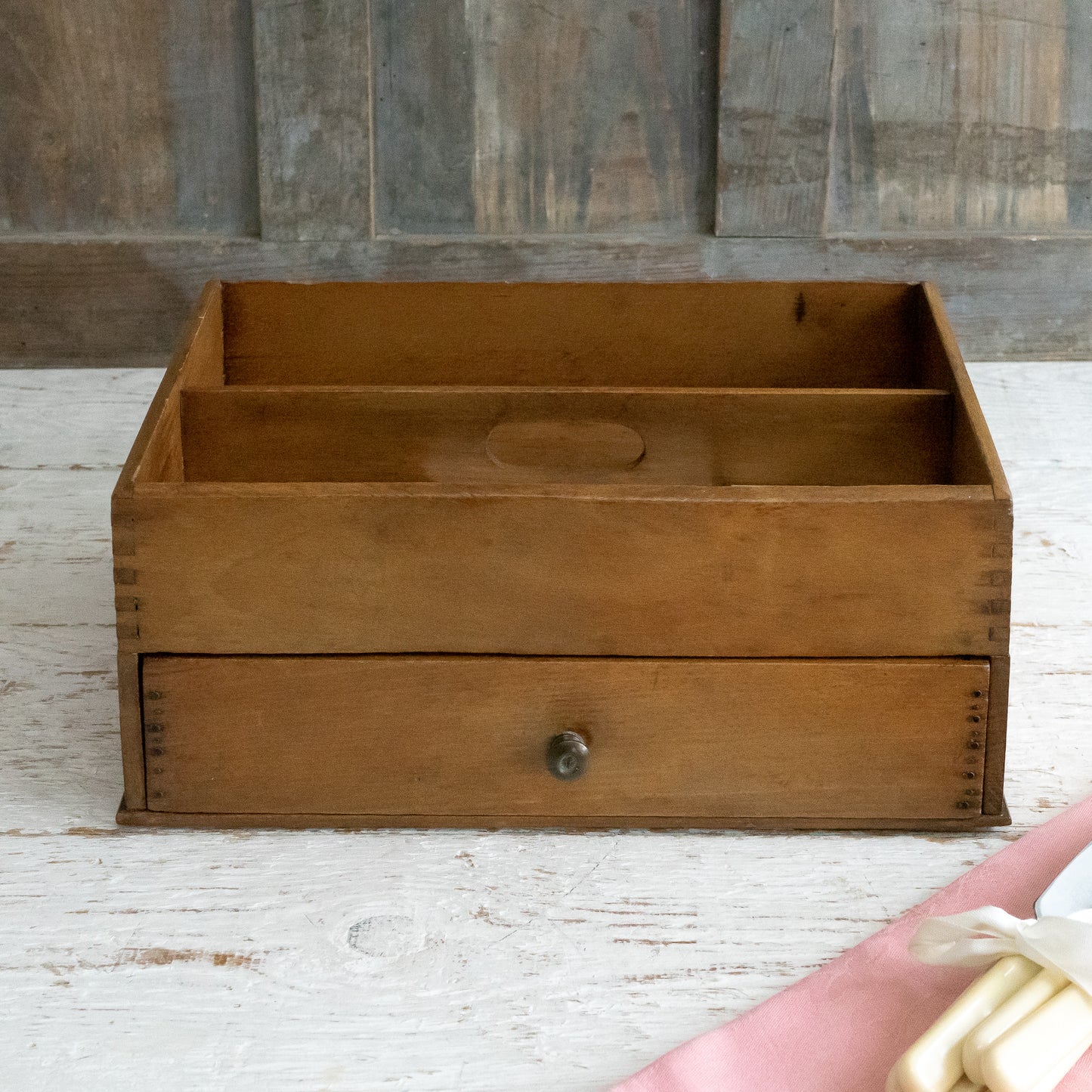 Vintage Cutlery Tray with Drawer