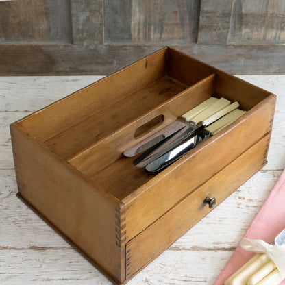 Vintage Cutlery Tray with Drawer