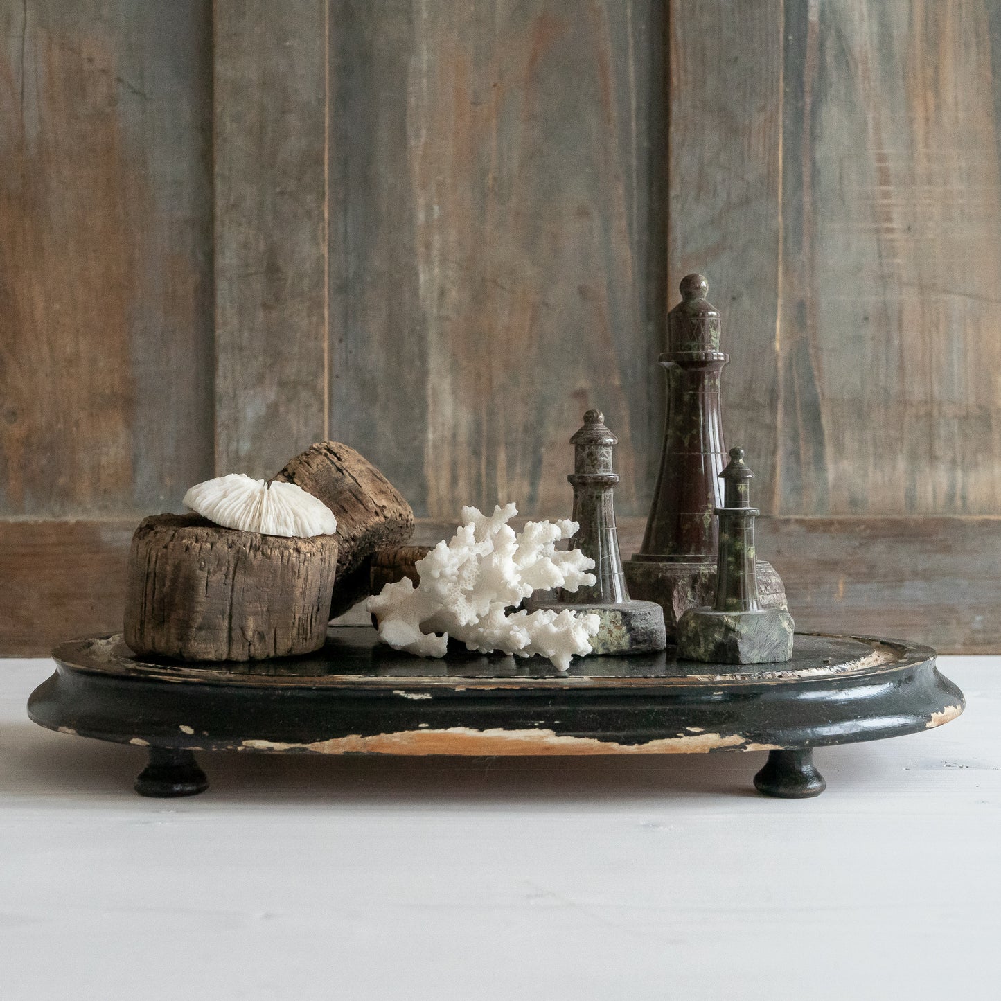 Vintage Ebonised Oval Dome Base