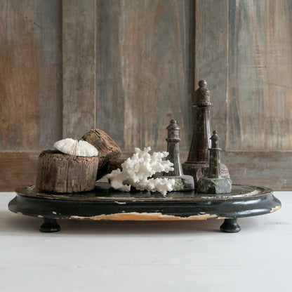 Vintage Ebonised Oval Dome Base