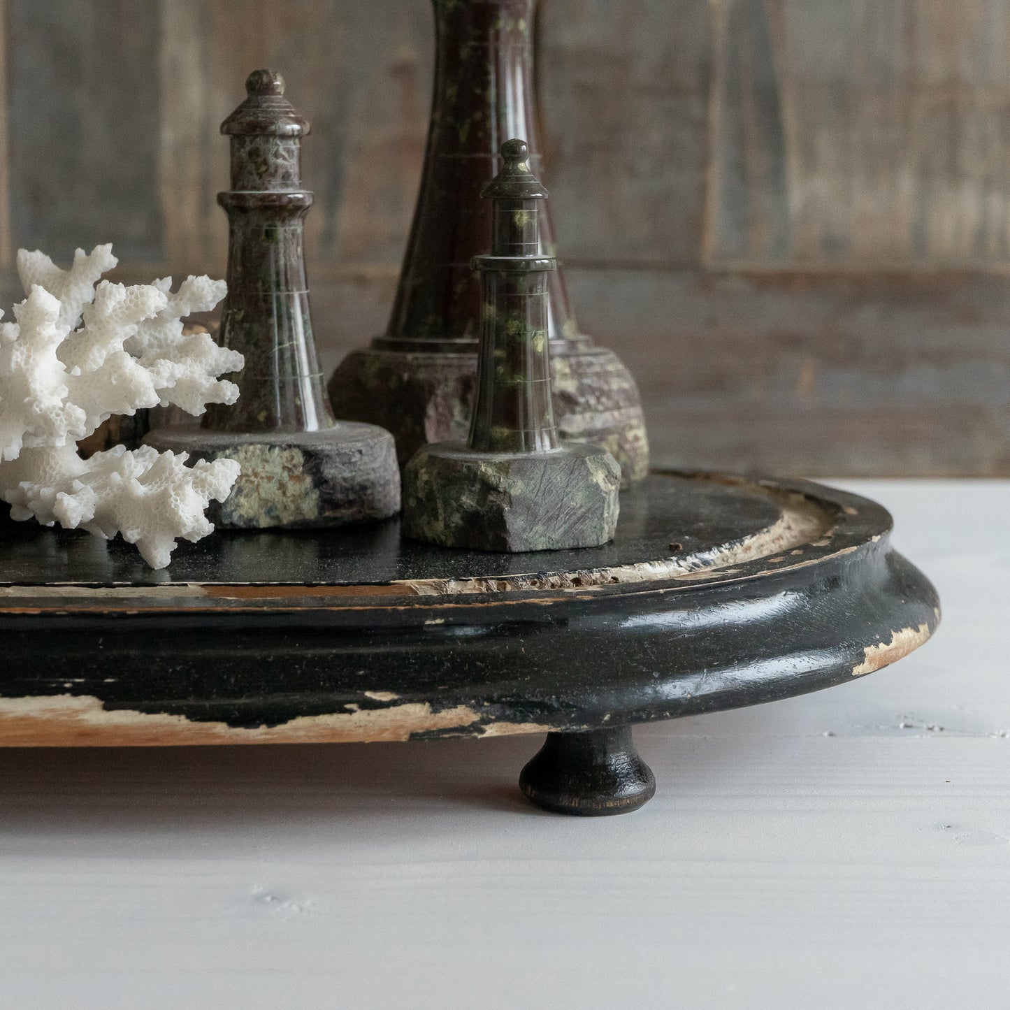 Vintage Ebonised Oval Dome Base