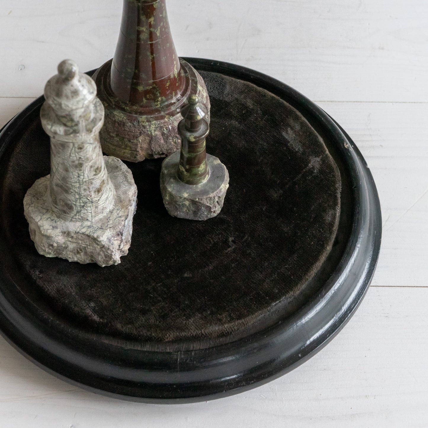 Vintage Ebonsied Round Wooden Dome Base #2
