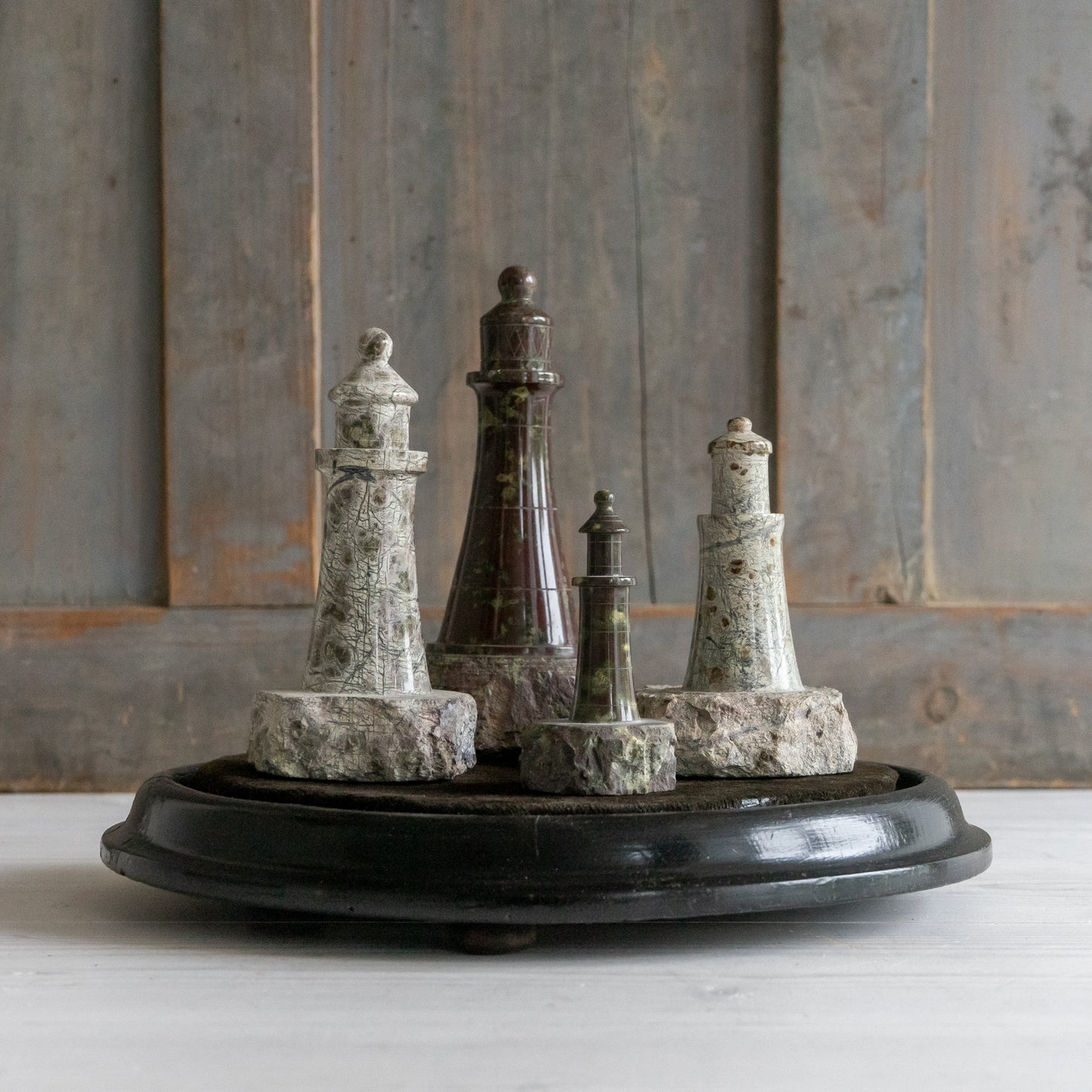 Vintage Ebonsied Round Wooden Dome Base #2