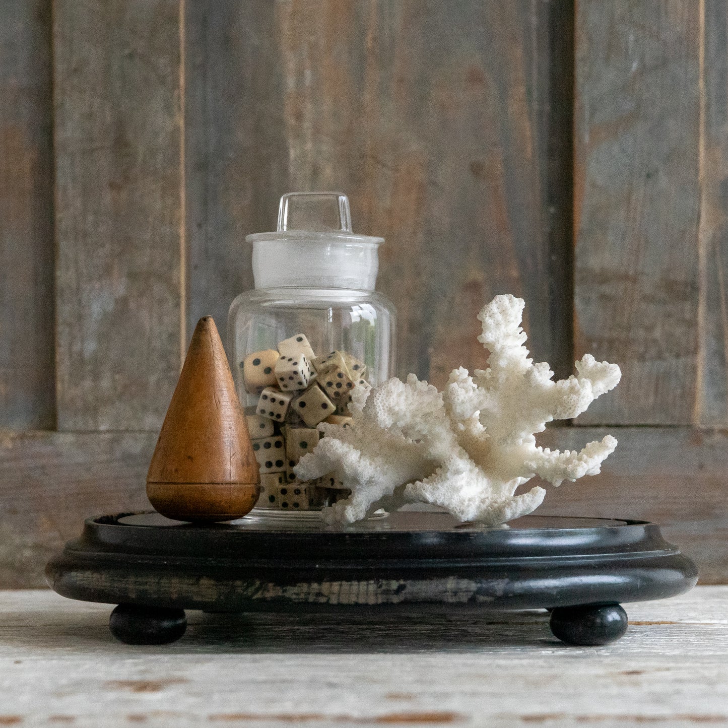 Vintage Ebonised Wooden Stand