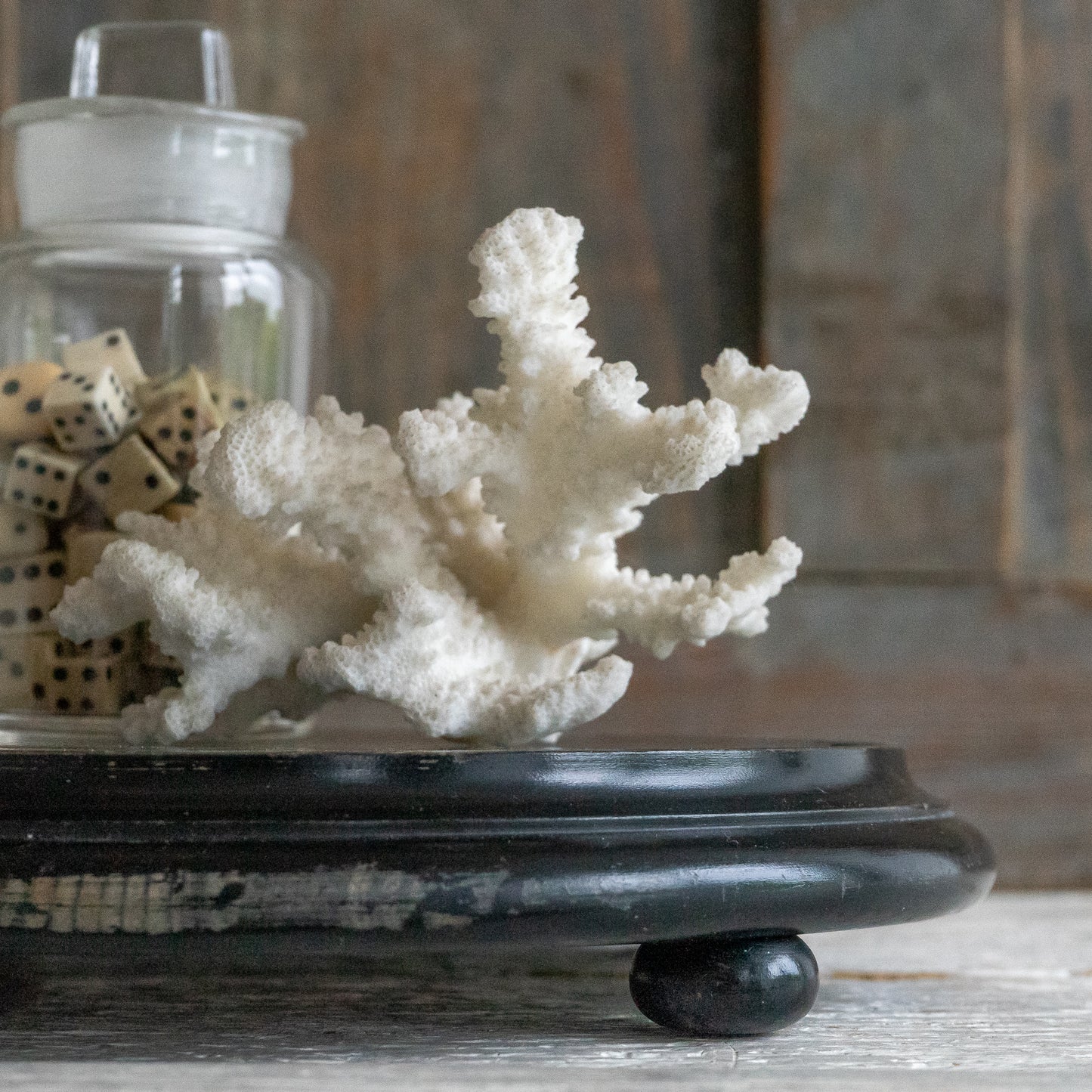 Vintage Ebonised Wooden Stand