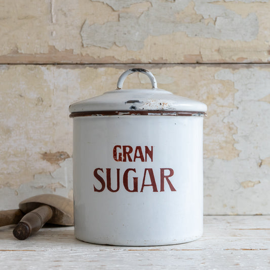 Vintage Enamel Granulated Sugar Tin