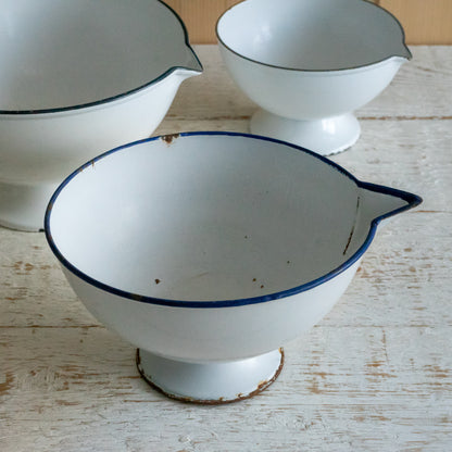 Vintage Enamel Bowl with Lip